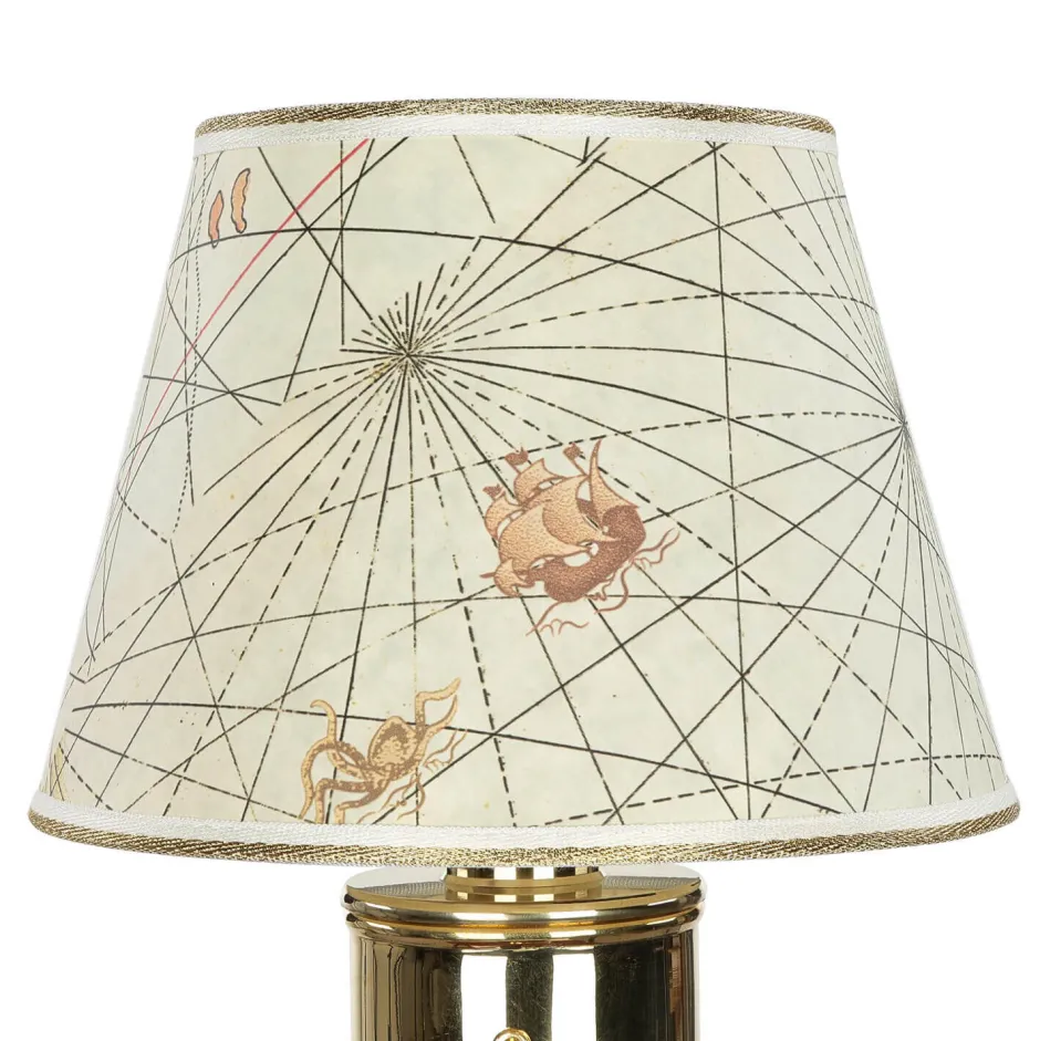 Metall Lampen|Messinglampen*Laura Suardi Tischleuchte Messing Maritim H:30cm extravagant