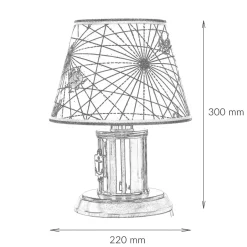 Metall Lampen|Messinglampen*Laura Suardi Tischleuchte Messing Maritim H:30cm extravagant