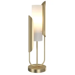 Tischlampen|Designerlampen*Maytoni Tischleuchte Metall Glas 75,3 cm in Gold Weiß E14 HEIDI
