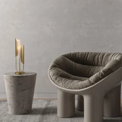 Tischlampen|Designerlampen*Maytoni Tischleuchte Metall Glas 75,3 cm in Gold Weiß E14 HEIDI