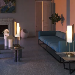 Tischlampen|Designerlampen*Maytoni Tischleuchte Metall Glas 75,3 cm in Gold Weiß E14 HEIDI