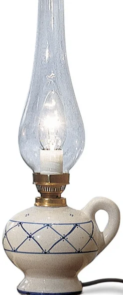 Ferroluce Tischleuchte Metall Glas E14 15 cm breit 35 cm hoch< Wohnzimmerlampen|Glaslampen