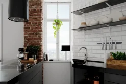 By Rydéns Tischleuchte Metall Stoff 47 cm Chrom Schwarz E27 eckig< Wohnzimmerlampen|Schlafzimmer Lampen