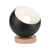 Tischlampen|Kugellampen*Lamkur Tischleuchte Modern Schwarz E27 Ø 17 cm Metall Holz klein