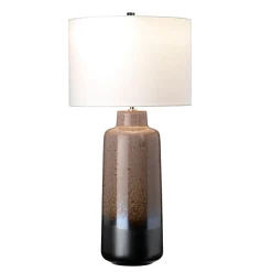 Wohnzimmerlampen|Stofflampen*Elstead Tischleuchte MYNDIR Braun Creme Keramik 76cm Lampe