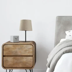 TK Lighting Tischleuchte Nachttisch Stoff Schirm 41,5 cm Modern< Tischlampen|Schlafzimmer Lampen