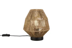 Wohnzimmerlampen|Metall Lampen*Trio Reality Tischleuchte Papier Metall Schwarz Braun E27 20,5 cm