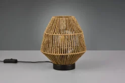 Wohnzimmerlampen|Metall Lampen*Trio Reality Tischleuchte Papier Metall Schwarz Braun E27 20,5 cm