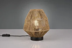 Wohnzimmerlampen|Metall Lampen*Trio Reality Tischleuchte Papier Metall Schwarz Braun E27 20,5 cm