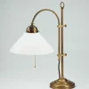 Wohnzimmerlampen|Metall Lampen*Berliner Messingleuchten Tischleuchte Premium Messing Glas blendarm Zugschalter