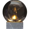 Wohnzimmerlampen|Metall Lampen*By Rydéns Tischleuchte Rauchglas Marmor H: 35,5 cm Grau Grau E27 Retro