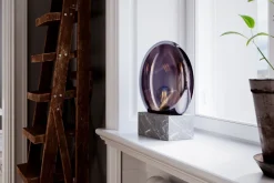 Wohnzimmerlampen|Metall Lampen*By Rydéns Tischleuchte Rauchglas Marmor H: 35,5 cm Grau Grau E27 Retro