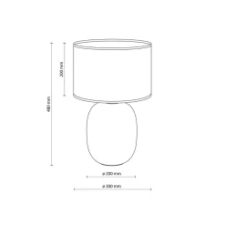 TK Lighting Tischleuchte Rauchglas Stoff Braun H: 48 cm Ø 30 cm E27< Tischlampen|Schlafzimmer Lampen