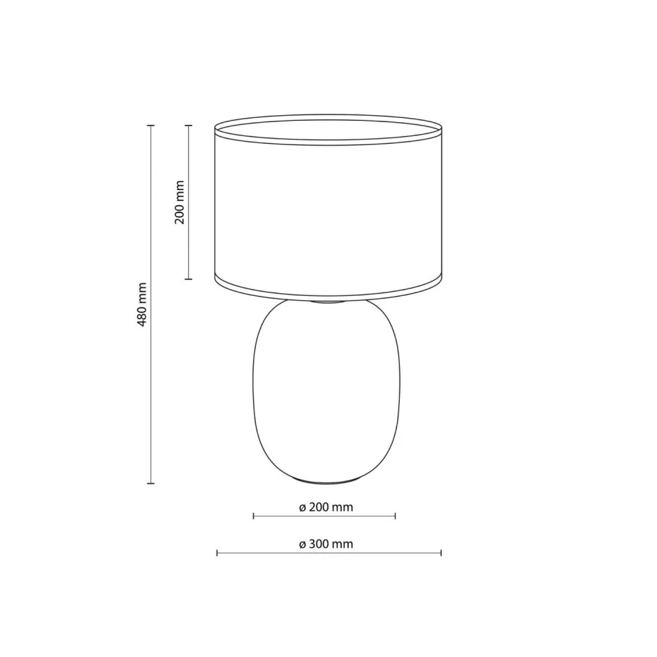 TK Lighting Tischleuchte Rauchglas Stoff Braun H: 48 cm Ø 30 cm E27< Tischlampen|Schlafzimmer Lampen