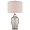 Tischlampen|Designerlampen*Elstead Tischleuchte SASAR Creme Silber H:75cm Ø38cm Lampe