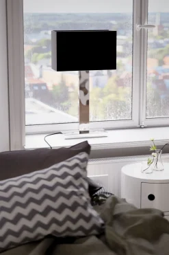 By Rydéns Tischleuchte Schwarz Chrom 69,5 cm hoch Metall Stoff E27< Wohnzimmerlampen|Schlafzimmer Lampen