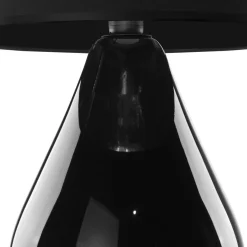 TK Lighting Tischleuchte Schwarz Glas Stoff 67 cm hoch Modern E27< Glaslampen|Stofflampen