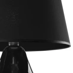 TK Lighting Tischleuchte Schwarz Glas Stoff 67 cm hoch Modern E27< Glaslampen|Stofflampen
