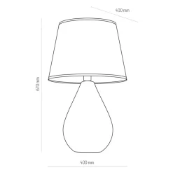 TK Lighting Tischleuchte Schwarz Glas Stoff 67 cm hoch Modern E27< Glaslampen|Stofflampen