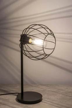 Sigma Tischleuchte Schwarz Metall 48 cm E27 Retro Design< Tischlampen|Kugellampen