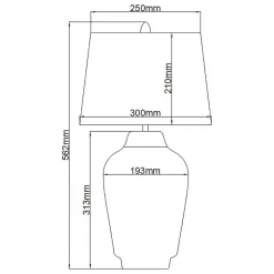 Wohnzimmerlampen|Stofflampen*Elstead Tischleuchte Schwarz Silber 56,2 cm hoch E27 Keramik Stoff