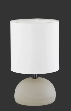 Wohnzimmerlampen|Stofflampen*Trio Reality Tischleuchte Stoff Keramik E14 23 cm Weiß Cappuccino