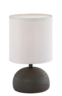 Trio Reality Tischleuchte Stoff Keramik E14 23 cm Braun Cappuccino< Wohnzimmerlampen|Stofflampen