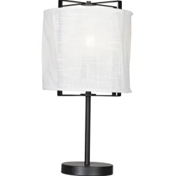 Wohnzimmerlampen|Schlafzimmer Lampen*By Rydéns Tischleuchte Stoff Metall 50 cm Schwarz Weiß E27