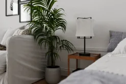 Wohnzimmerlampen|Schlafzimmer Lampen*By Rydéns Tischleuchte Stoff Metall 50 cm Schwarz Weiß E27