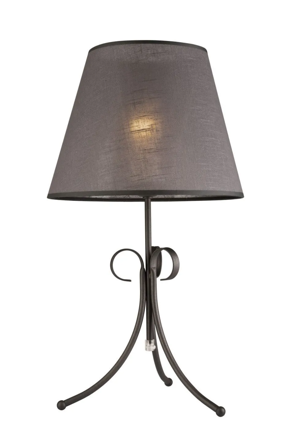 Lamkur Tischleuchte Stoffschirm Zimmer Anthrazit Landhaus< Nachttischlampen|Stofflampen