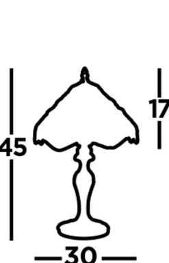 Glaslampen|Tiffany Lampen*Searchlight Tischleuchte Tiffany Stil 45 cm hoch Buntglas Metall E27