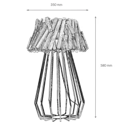 Lampen Treibholz|Holzlampen*Suna Living Tischleuchte Treibholz Metall 58 cm E27 Handarbeit SAWATH