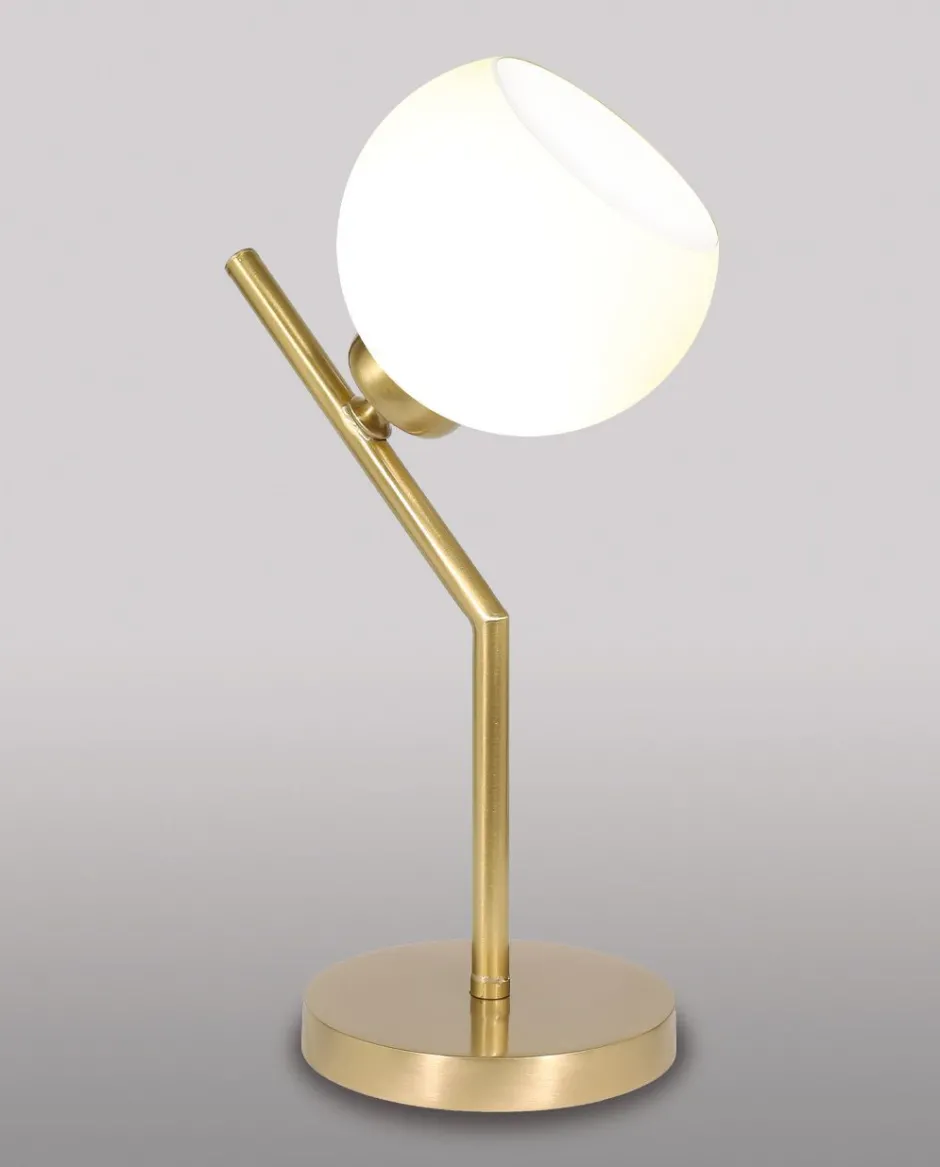 Giovanni Battista Tischleuchte TRIVIA Echt-Messing Glas Premium Design< Glaslampen|Metall Lampen