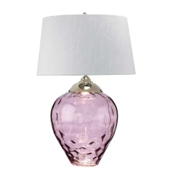 Elstead Tischleuchte Violett Silber 71,5 cm E27 beleuchteter Fuß LED GU10< Wohnzimmerlampen|Glaslampen