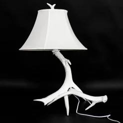 Easylight Tischleuchte Weiß Geweih Optik< Shabby Chic Lampen|Lampe Landhausstil