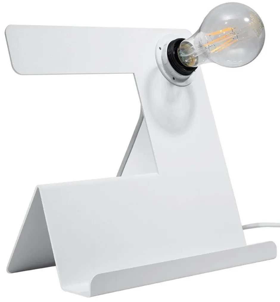 Sollux Tischleuchte Weiß mit Ablage H:24cm Modern stylisch< Tischlampen|Moderne Lampen