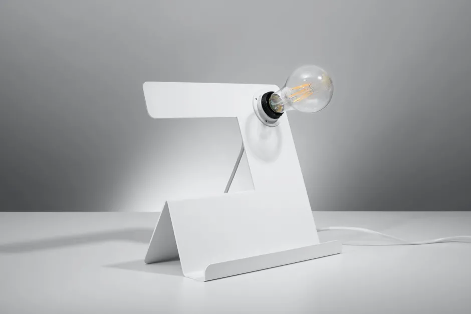 Sollux Tischleuchte Weiß mit Ablage H:24cm Modern stylisch< Tischlampen|Moderne Lampen