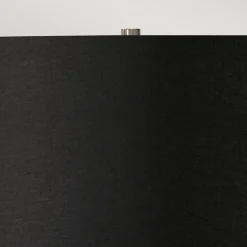 Stofflampen|Tischlampen*Elstead Tischleuchte Weiß Schwarz E27 65 cm Klassisch Wohnzimmer