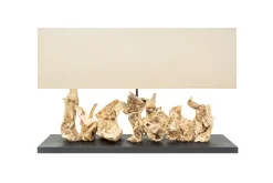 Invicta Interior Treibholz Tischlampe PECIOS Modern Design Unikat< Tischlampen|Moderne Lampen