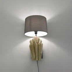 Suna Living Treibholz Wandleuchte Stoffschirm Handarbeit Wohnzimmer< Wandleuchten|Flurlampen
