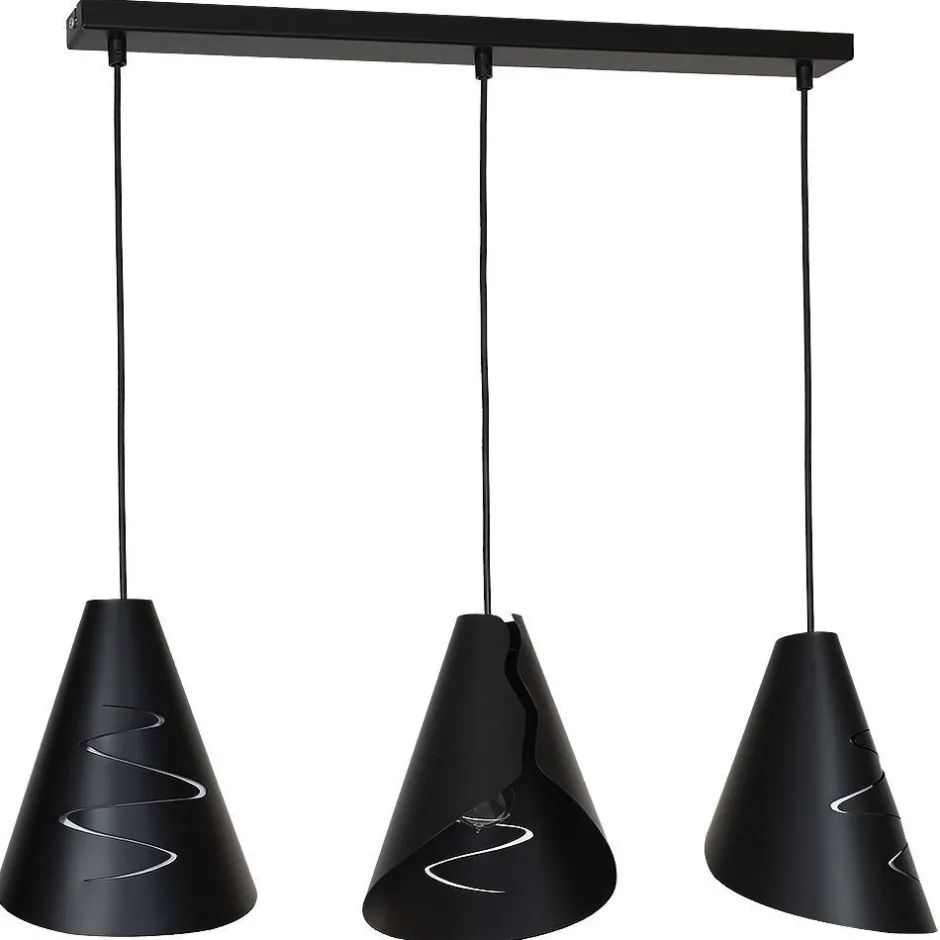 Luminex Trendy Hängeleuchte ALANA in Schwarz 3-flmg< Hängelampen|Esszimmer Lampen