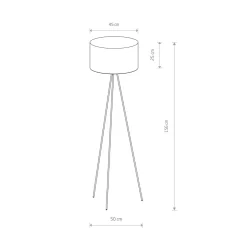 Bürolampen|Stofflampen*Nowodvorski Tripod Stehleuchte Weiß E27 156 cm Metall Stoff
