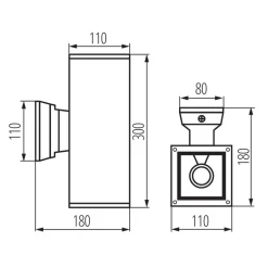 Außenwandleuchten|Moderne Außenleuchten*Kanlux Up Down Außenleuchte Anthrazit IP54 Aluminium Glas