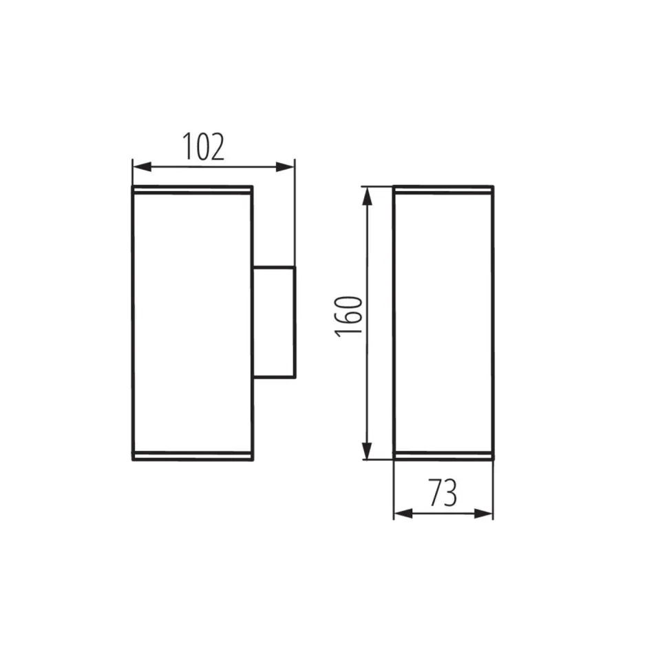 Außenwandleuchten|Moderne Lampen*Kanlux UP Down Außenleuchte Anthrazit Aluminium Glas IP44