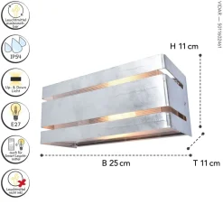 Metall Lampen|Außenwandleuchten*Eco-Light Up Down Außenleuchte Metall in Zink 25 cm IP54 GU10
