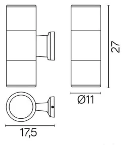 Außenwandleuchten|Metall Lampen*SU-MA Up Down Außenleuchte Wand IP54 Modern ONTARIO
