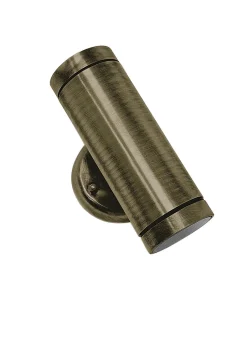 Außenwandleuchten|Rustikale Lampen*Andromeda Up Down Leuchte außen Wand Messing Glas GU10 IP44 H: 16,5 cm