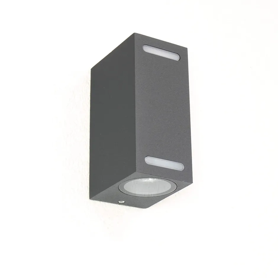 Moderne Lampen|Fassadenstrahler*Easylight Up Down Wandlampe AALBORG Aluminium eckig IP44 Haus