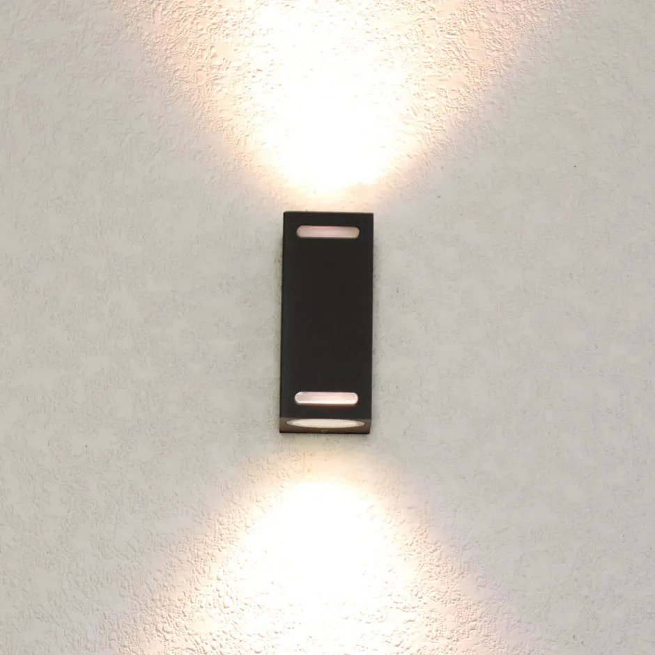 Moderne Lampen|Fassadenstrahler*Easylight Up Down Wandlampe AALBORG Aluminium eckig IP44 Haus