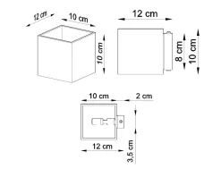 Wandleuchten|Flurlampen*Sollux Up Down Wandlampe GEO Anthrazit B:10cm G9 Flur
